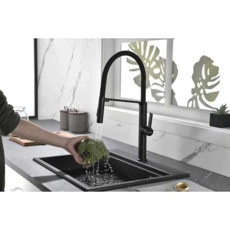 смеситель для кухни paulmark barrel ba214029-an, цвет антрацит.