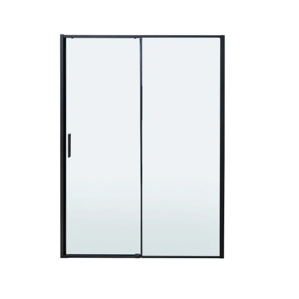 душевая дверь в нишу aquanet pleasure evo ae65-n160-bt профиль матовый черный, стекло прозрачное
