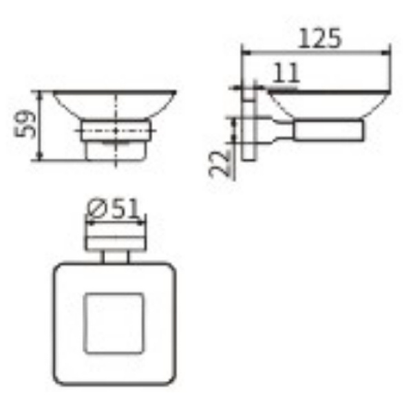 Мыльница CeramaLux Quadro 61904A Хром Мыльница CeramaLux Quadro 61904A Хром
