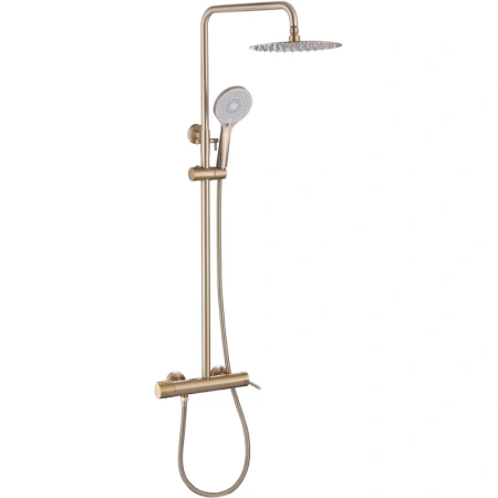 Душевая система Abber Emotion AF8816GL 250 мм, со смесителем, золотой матовый