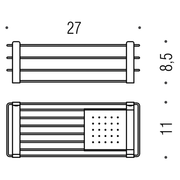 Полка 27x11 см Colombo Design Angolari B9632.GM, PVD графит матовый