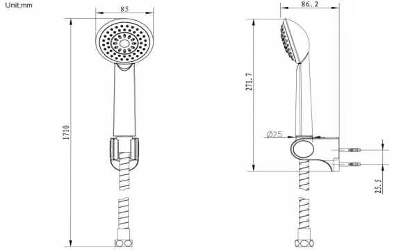 душевой гарнитур bravat eco d288bm-rus черный матовый