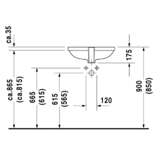 раковина duravit d-code 0338490000 встраиваемая снизу, 52х32 см, белый