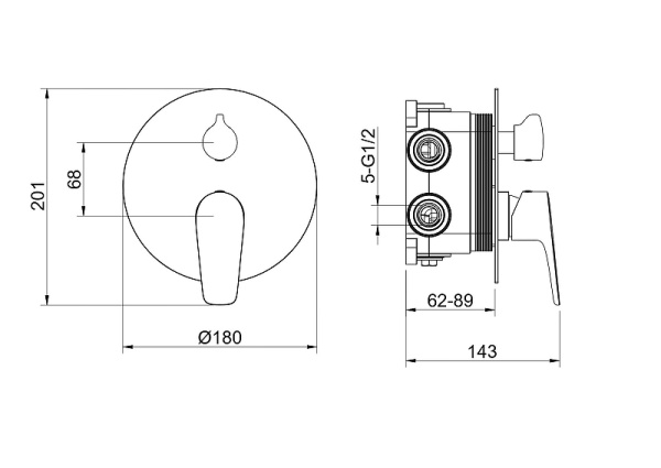 смеситель для душа aquatek бетта aq1147bgm цвет оружейная сталь