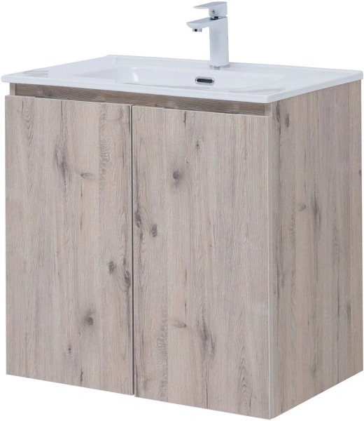 тумба под раковину aquanet алвита new 70 2 дверцы, дуб веллингтон белый, 00303906