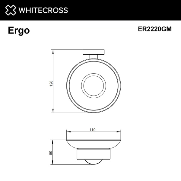 Мыльница Whitecross Ergo ER2220GM настенная, оружейная сталь