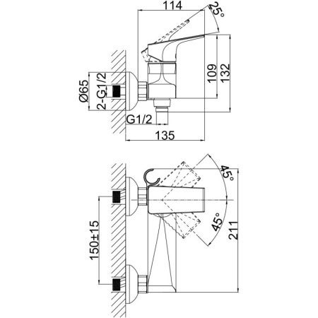 смеситель для душа d&k hertz rhein da1293101