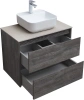 тумба под раковину aquanet nova lite 75 дуб серый, 2 ящика, 00287890
