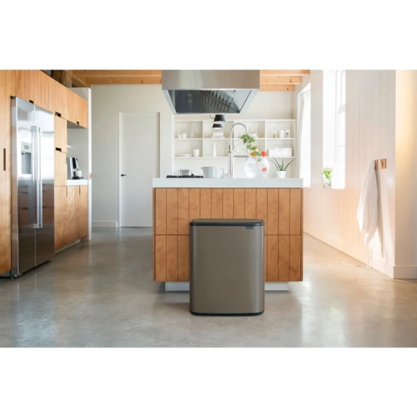 Мусорное ведро Brabantia Bo Touch Bin 221521 30+30 л, платиновое