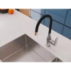 смеситель для кухни cersanit moduo a64842 с гибким изливом, хром/черный