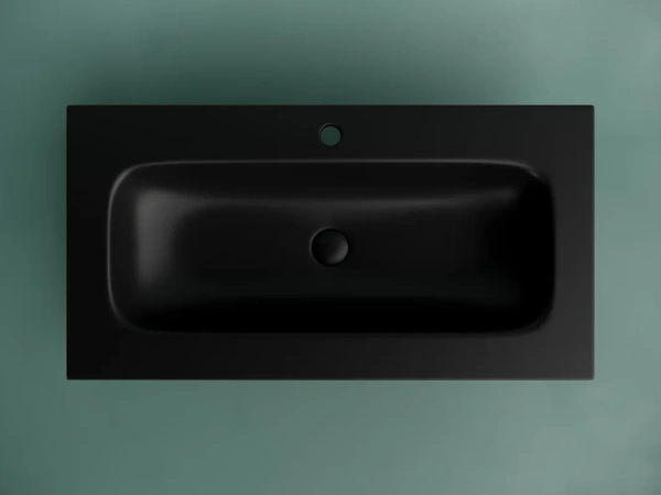 мебельная раковина ceramicanova grace прямоугольная 91см с отверстием под смеситель черный матовый cn7019mb