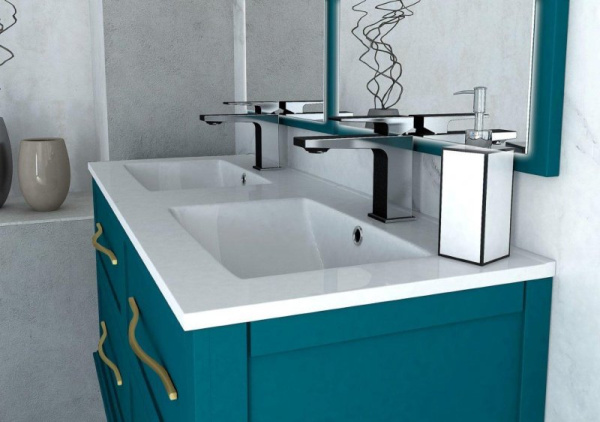 зеркало cezares tiffany 45048 98x90 см, с led-подсветкой, антизапотеванием, blu petrolio