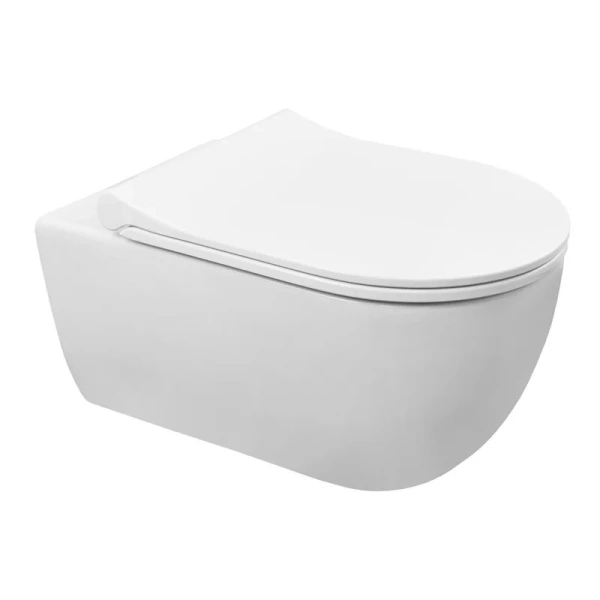 унитаз azario ferio 87565 подвесной, безободковый, с сиденьем микролифт, 54.5x36x33 см, белый