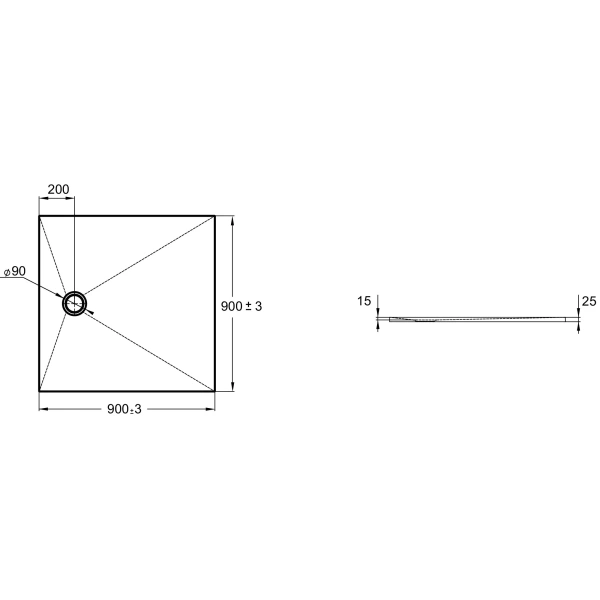душевой поддон из литьевого мрамора 90x90 см jacob delafon tolbiac e6d327ru-wpm
