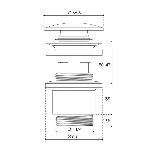 донный клапан aqueduto ralo ral0250 шлифованное золото