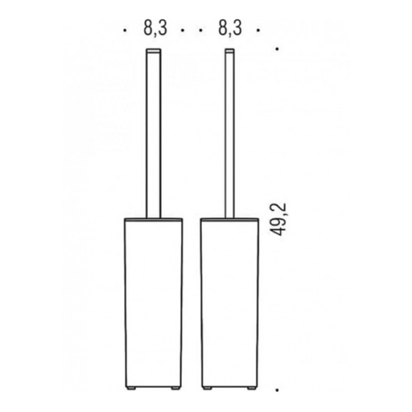 Ёршик для унитаза Colombo Design BasicQ B3706.NM напольный, металл, пластик, черный матовый