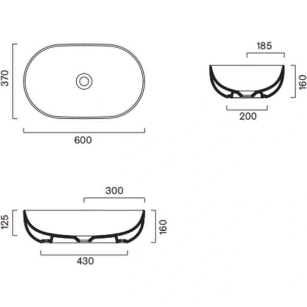 раковина-чаша catalano sfera 0522610001 60x37 см, накладная, белый глянец