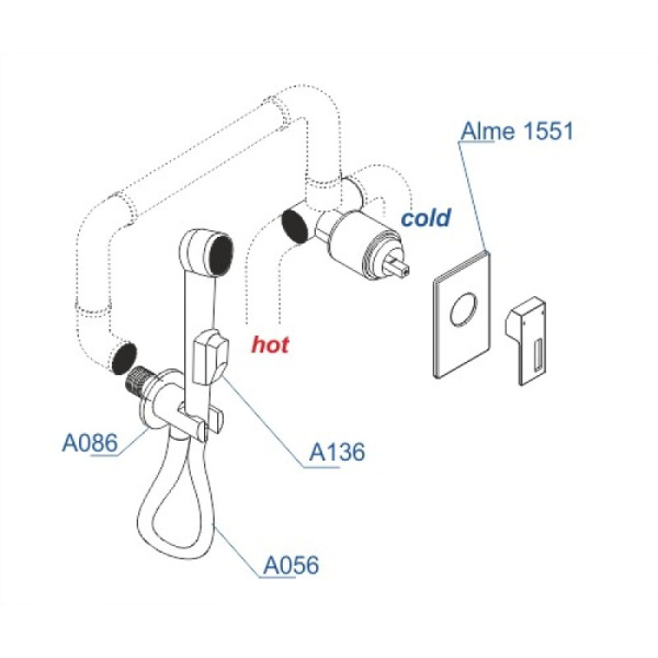 гигиенический душ со смесителем wasserkraft alme a15156 цвет хром