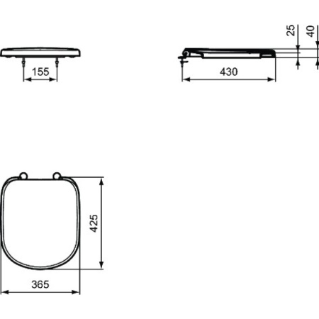 сиденье для унитаза ideal standard tempo t679201 петли хром