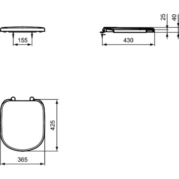 сиденье для унитаза ideal standard tempo t679201 петли хром