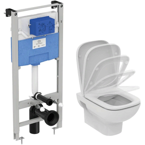 комплект подвесной унитаз t471701 + t453101 + система инсталляции r020467 ideal standard prosys i.life a i001701