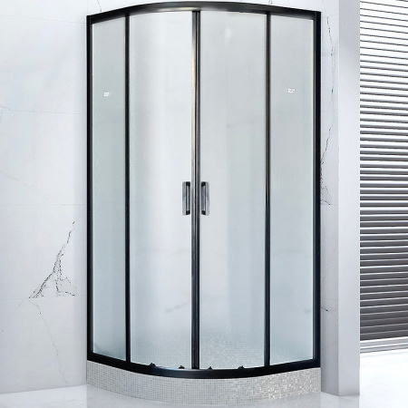 Душевой уголок Royal Bath HKD 100×100 RB100HKD-C-BL профиль черный, стекло матовое