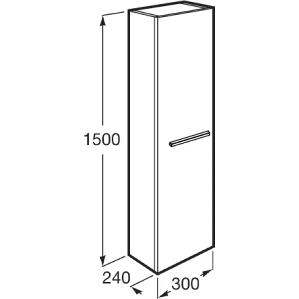 пенал roca victoria a857564806 подвесной l/r, белый глянец