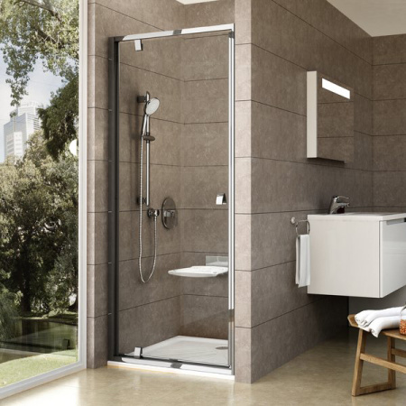 Дверь для душевой кабины в нишу Ravak Pivot PDOP1-90 03G70C00Z1 профиль хром, стекло прозрачное