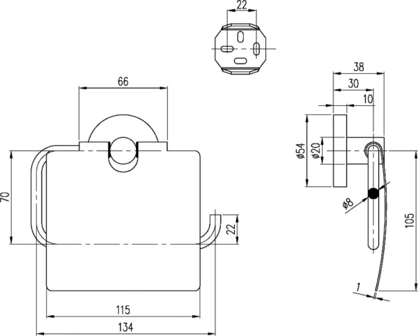 Держатель туалетной бумаги Villeroy & Boch Elements Tender TVA15101300061