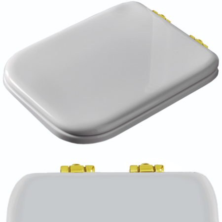 Сиденье для унитаза Kerasan Waldorf 418701bi/oro с микролифтом белый/золото