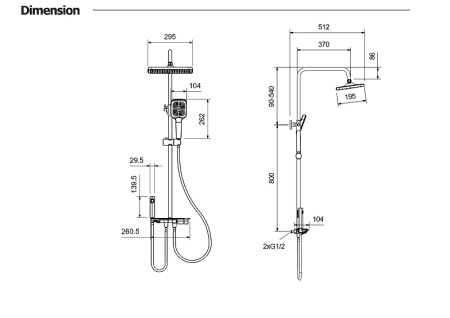 душевая система aquatek поларис aq3040cr цвет хром